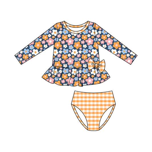 Baby girls floral two pieces bathing suit kids swimwear preorder