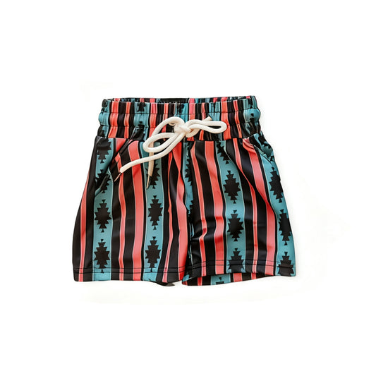 Baby boy western summer swim trunks preorder