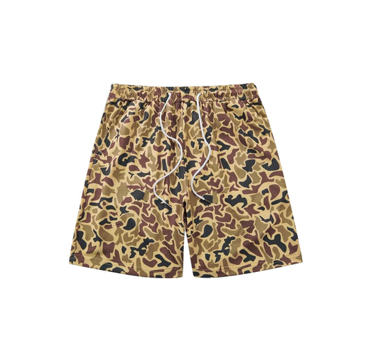 Adult man camo print summer swim trunks preorder