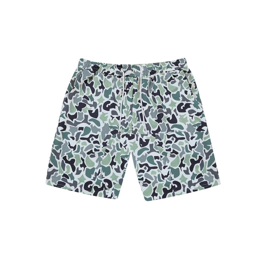 Adult man camo print summer swim trunks preorder