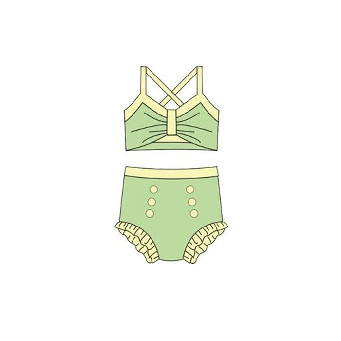 Princess design baby two pieces bathing suit kids swimwear preorder