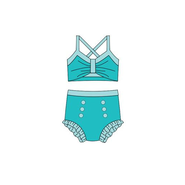 Princess design baby two pieces bathing suit kids swimwear preorder