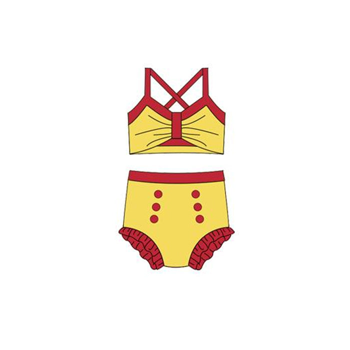Princess design baby two pieces bathing suit kids swimwear preorder