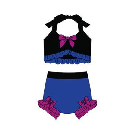 Princess design baby two pieces bathing suit kids swimwear preorder