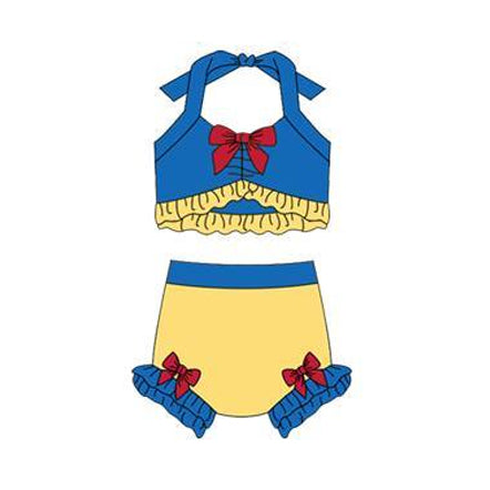 Princess design baby two pieces bathing suit kids swimwear preorder