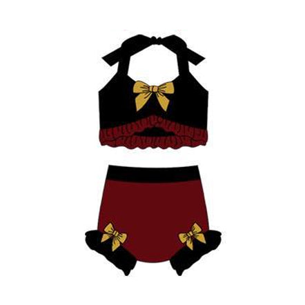 Princess design baby two pieces bathing suit kids swimwear preorder