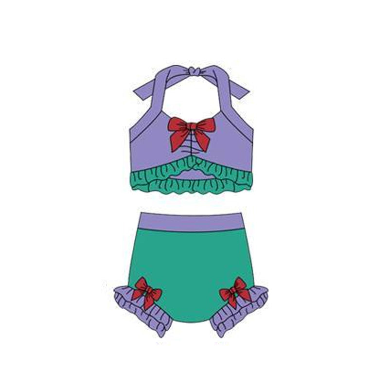 Princess design baby two pieces bathing suit kids swimwear preorder