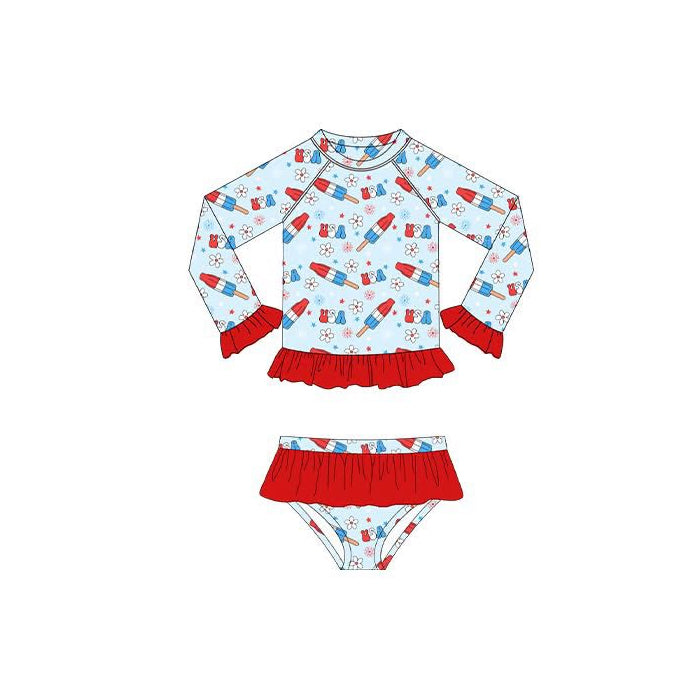 Popsicle print two pieces bathing suit kids swimwear preorder