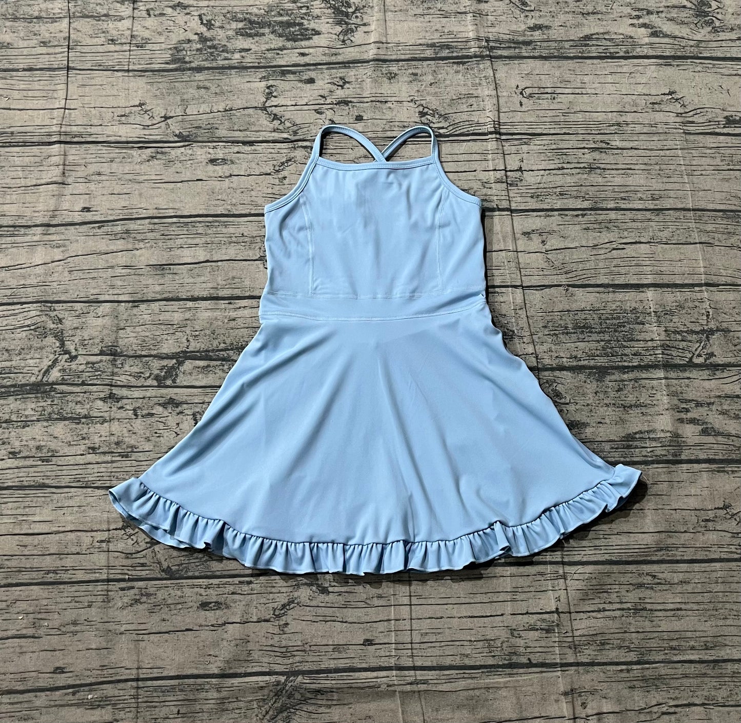 Sky blue color design girls yoga dress preorder