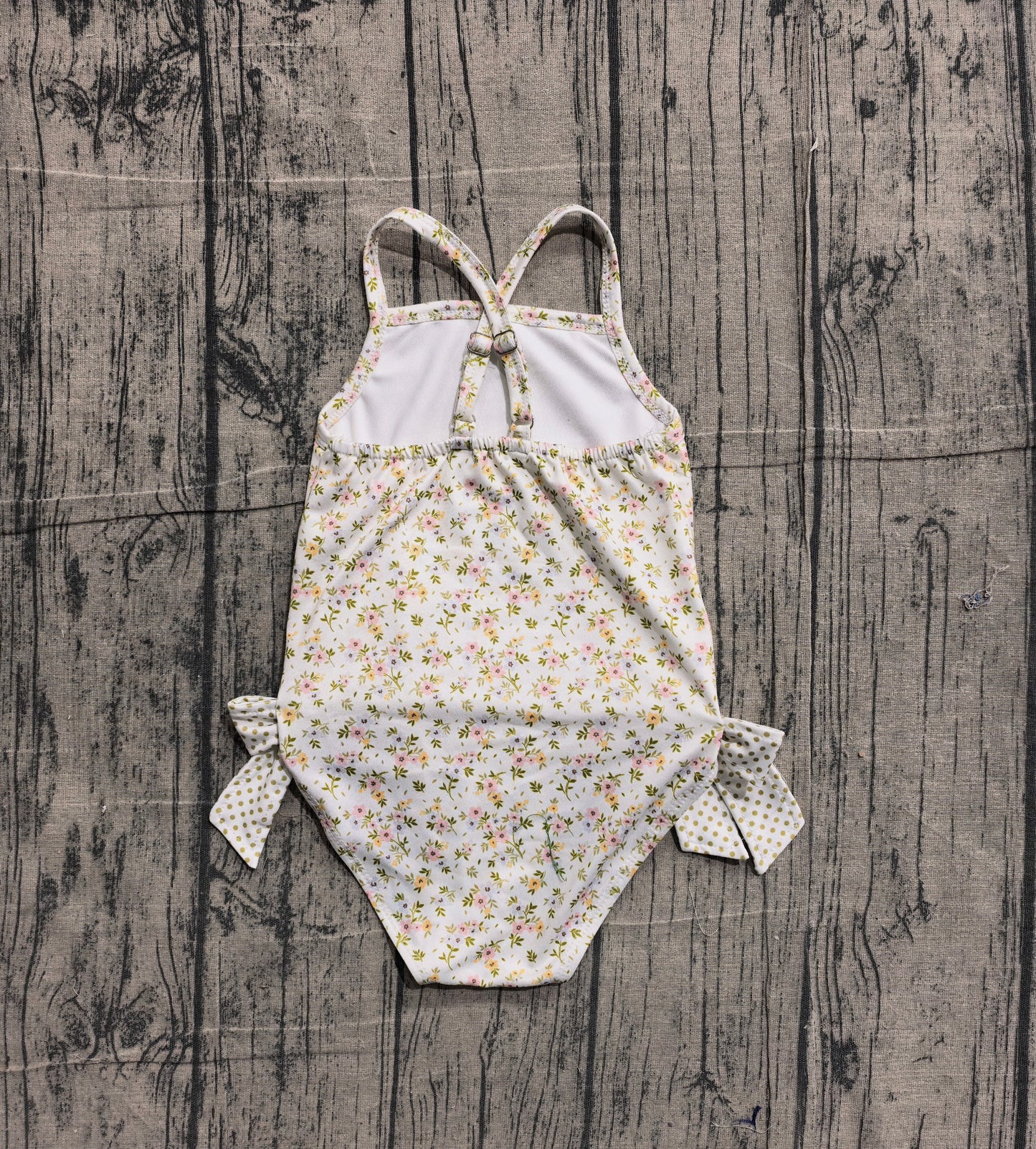 Toddle girls blue yellow flowers print one piece swimsuit preorder