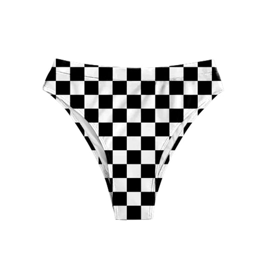 Adult women black checkered swim shorts preorder