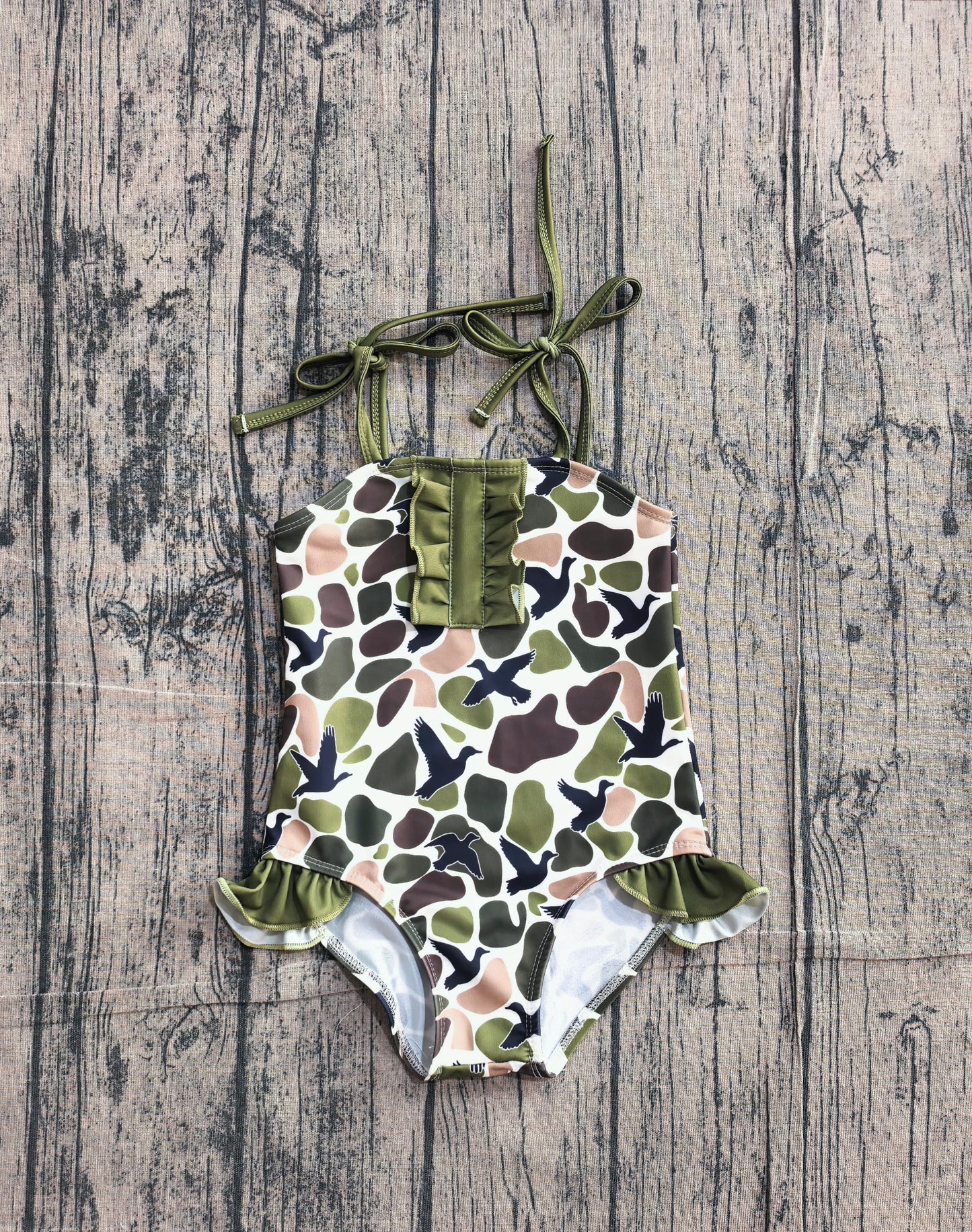 One piece duck camo bathing suit kids swimwear preorder