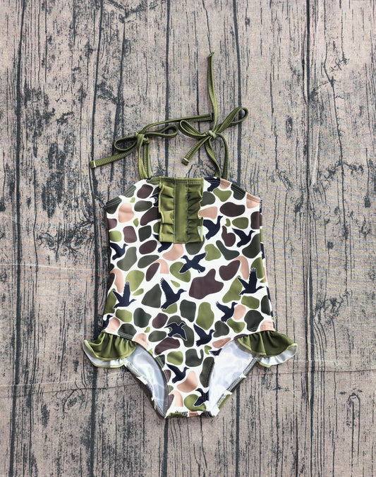 One piece duck camo bathing suit kids swimwear preorder