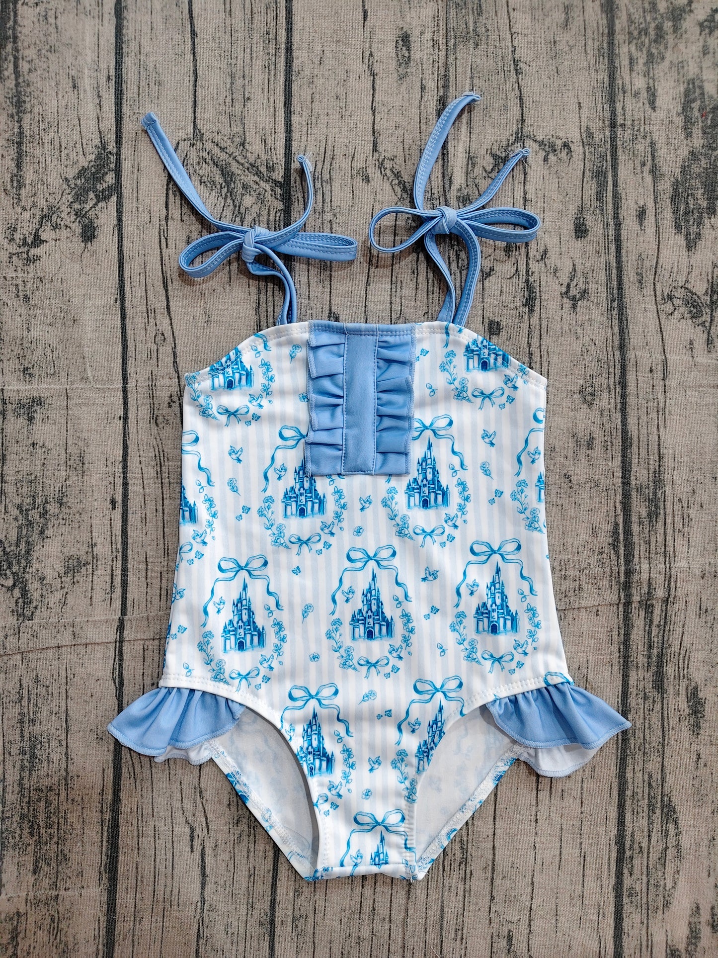 One piece castle bathing suit kids swimwear preorder
