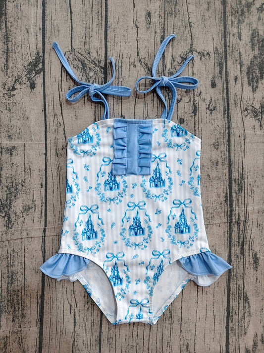 One piece castle bathing suit kids swimwear preorder