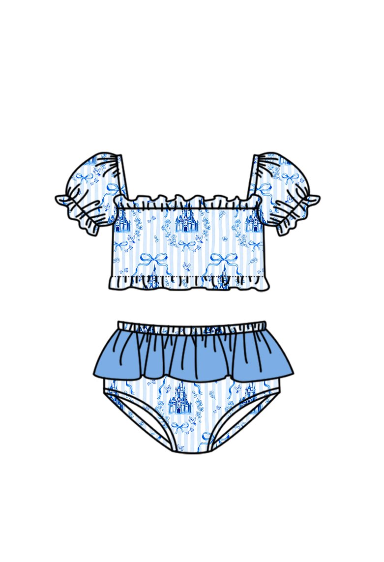 Two pieces castle bathing suit kids swimwear preorder