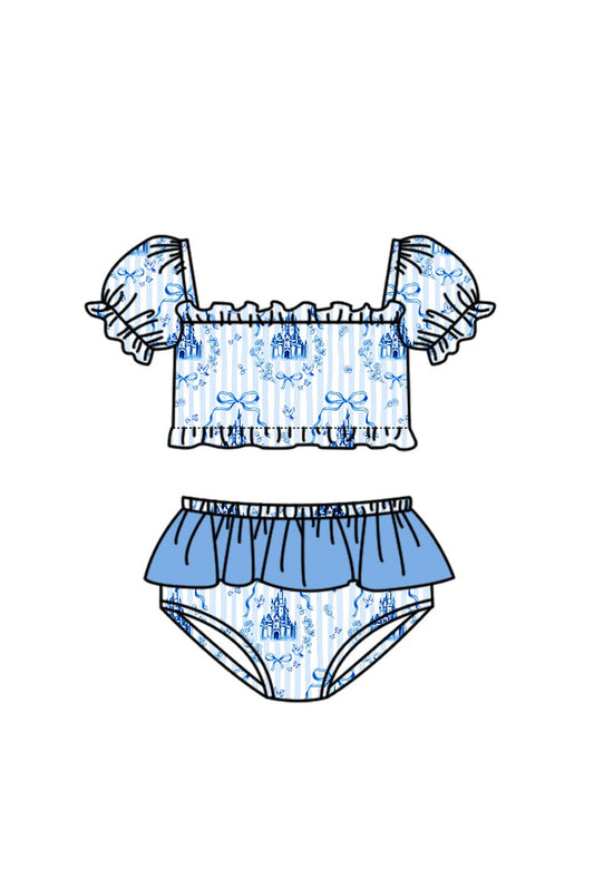 Two pieces castle bathing suit kids swimwear preorder