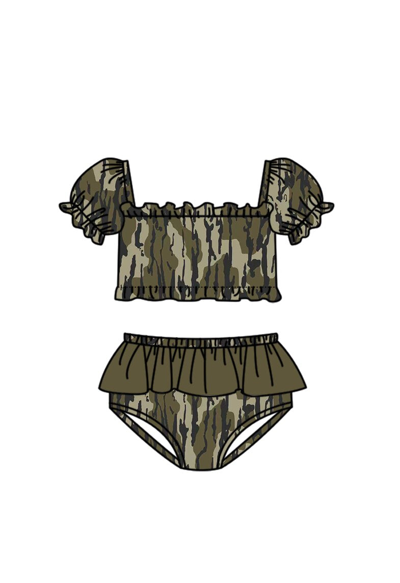 Two pieces camo bathing suit kids swimwear preorder