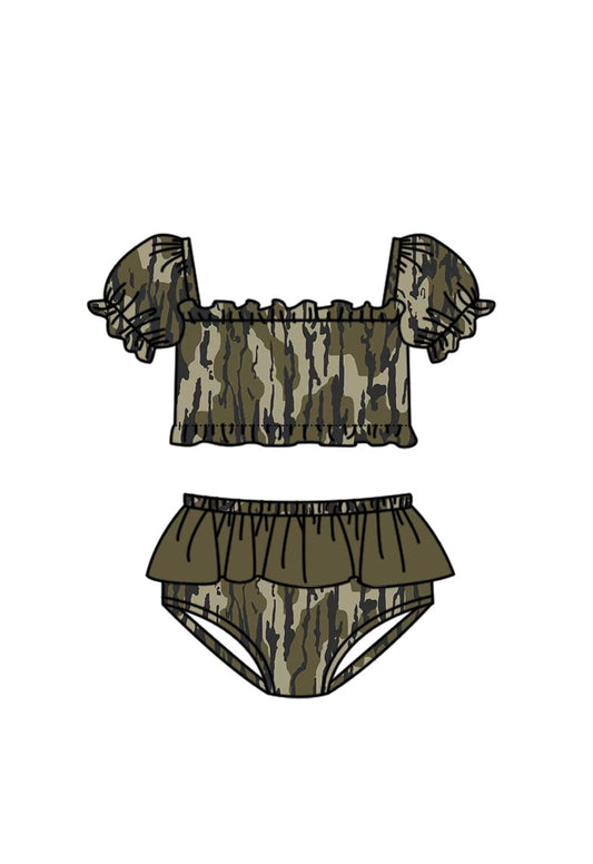 Two pieces camo bathing suit kids swimwear preorder
