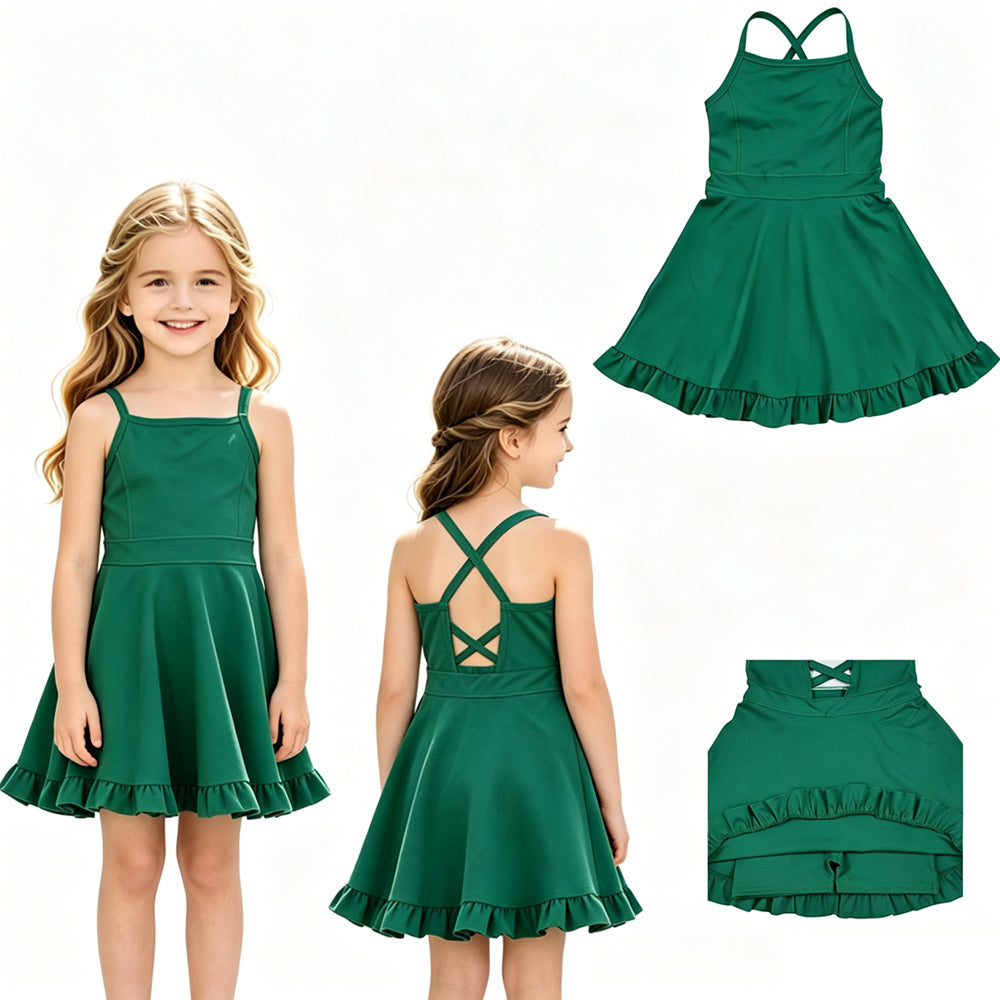 baby girls one piece green athletic dress