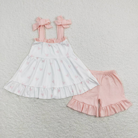 pink heart valentines day  girls outfit