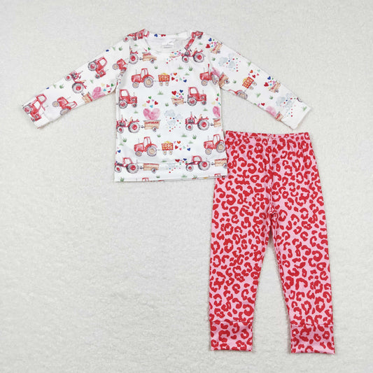baby girl valentines truck top leopard leggings outfit