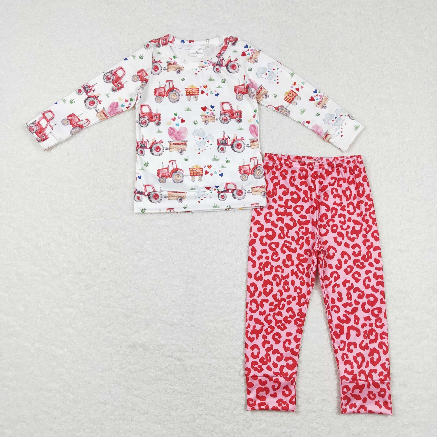 baby girl valentines truck top leopard leggings outfit