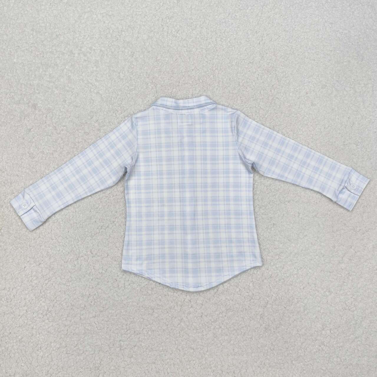 baby boy blue plaid long sleeve button down shirt