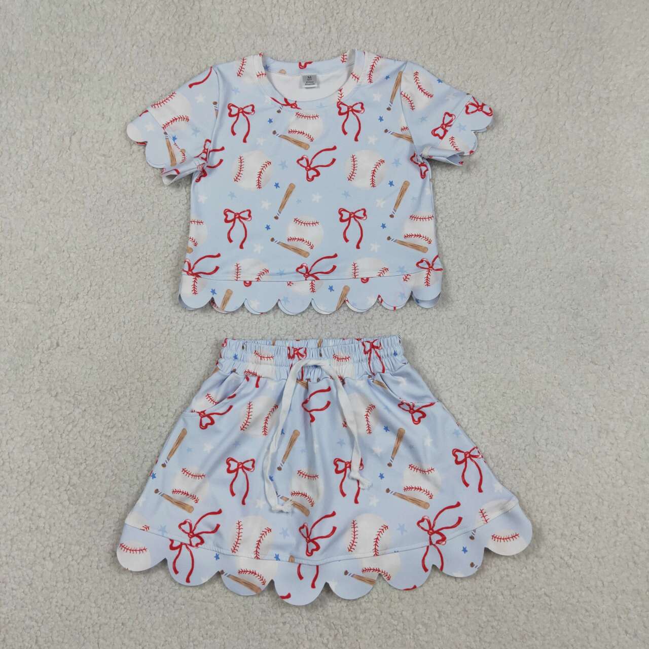 Softball top matching skirt toddle baby girls yoga outfit