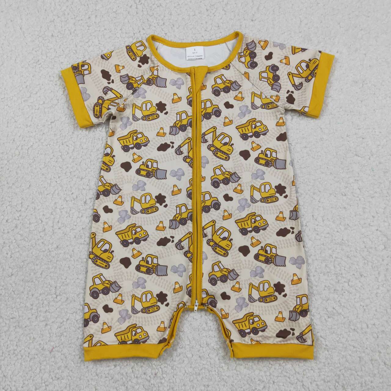 Toddle baby boy excavator design summer romper