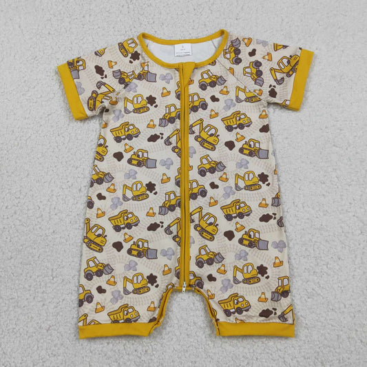 Toddle baby boy excavator design summer romper