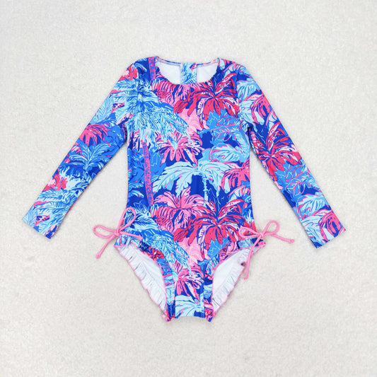 forest tree long sleeve one pieces wholesale summer swimwear