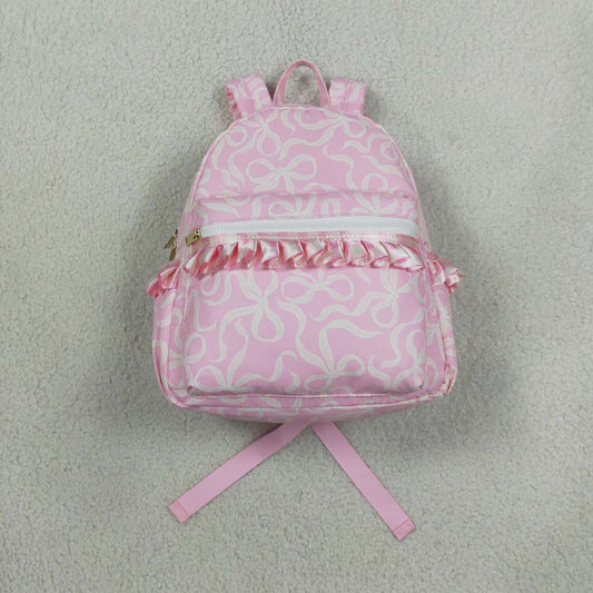 Pink bow design kids baby backpack