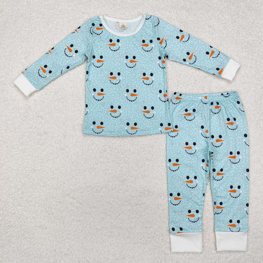 wholesale baby boy christmas snowman bamboo pajama set
