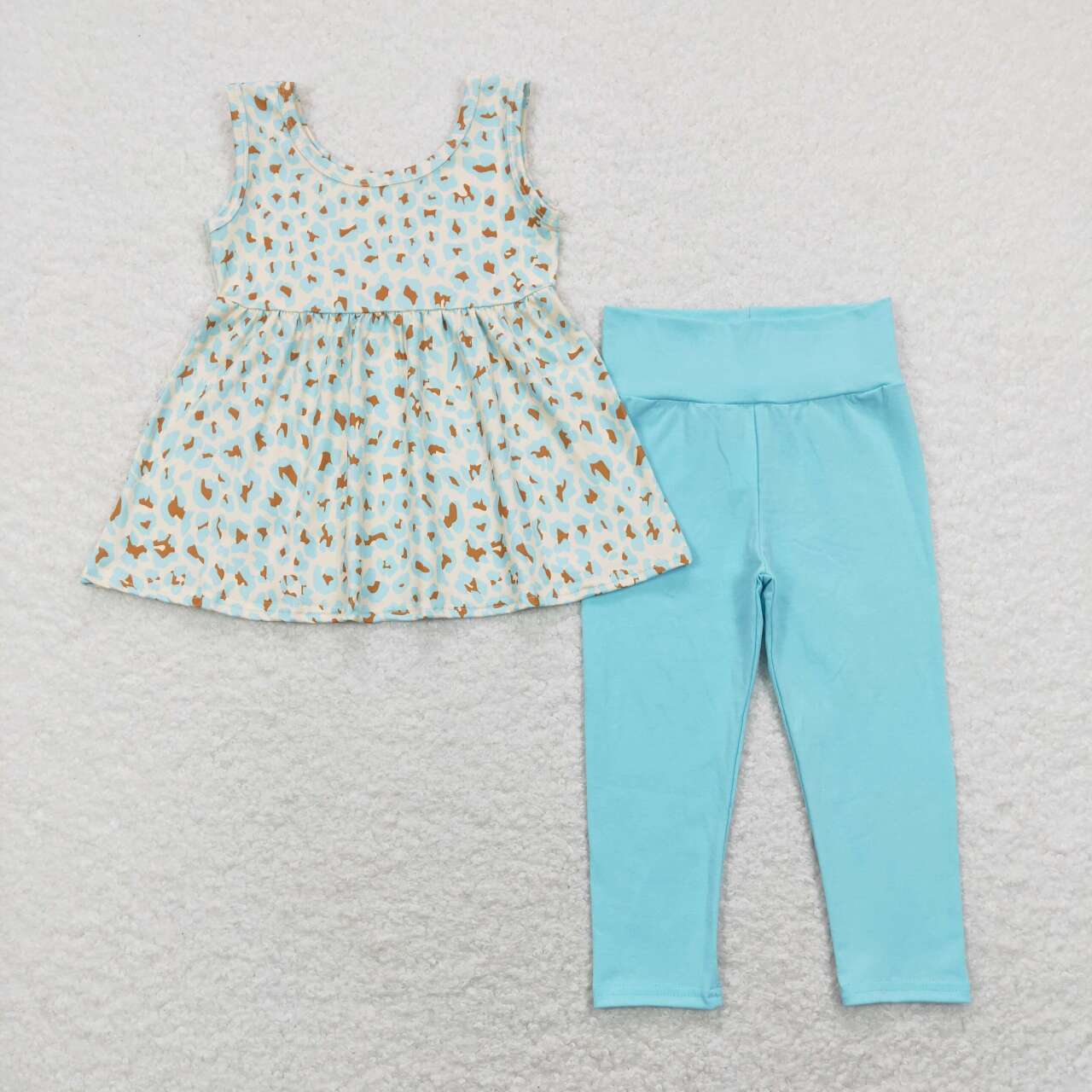 children girls blue cheetah boutique outfit