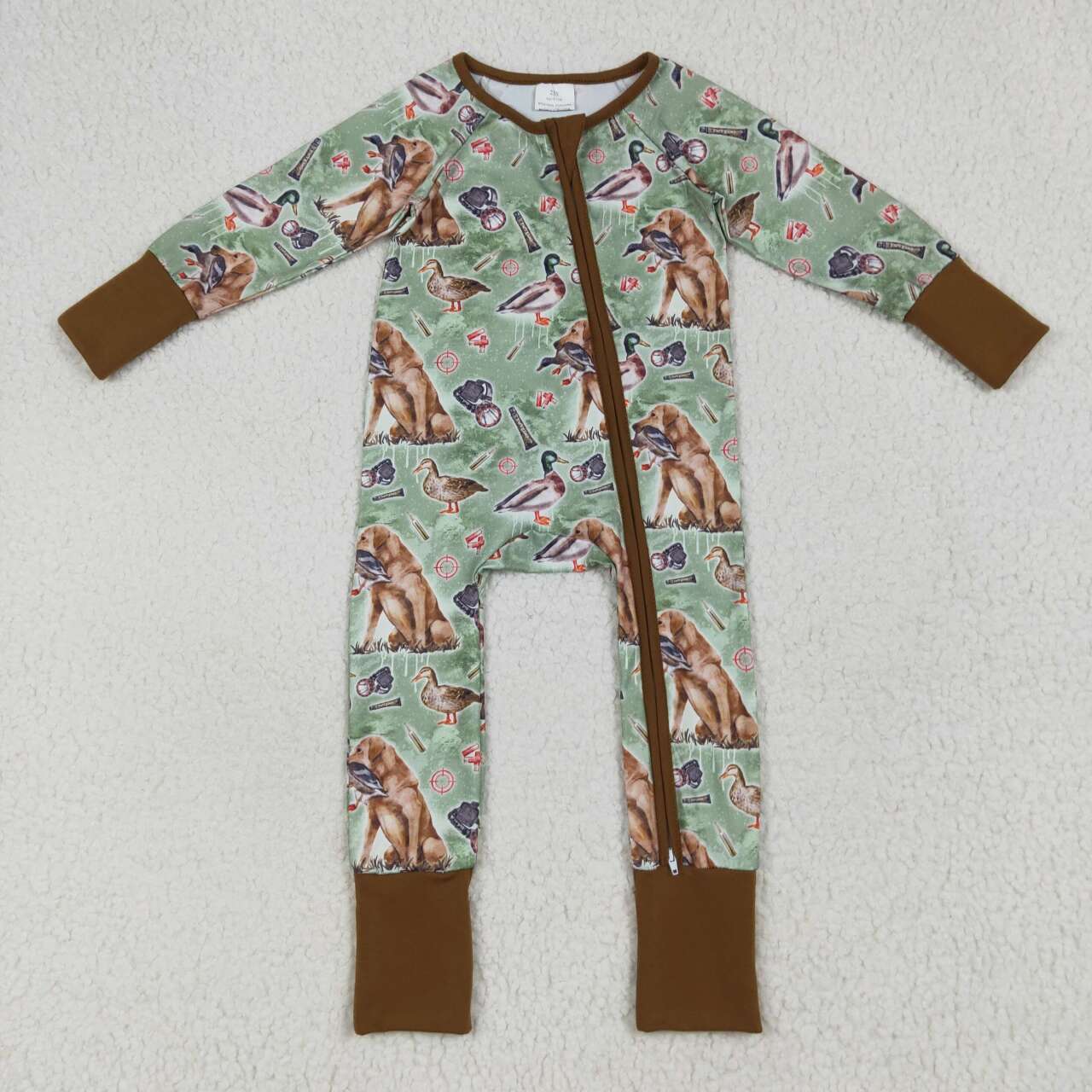 Mallard duck dog kids long sleeve romper