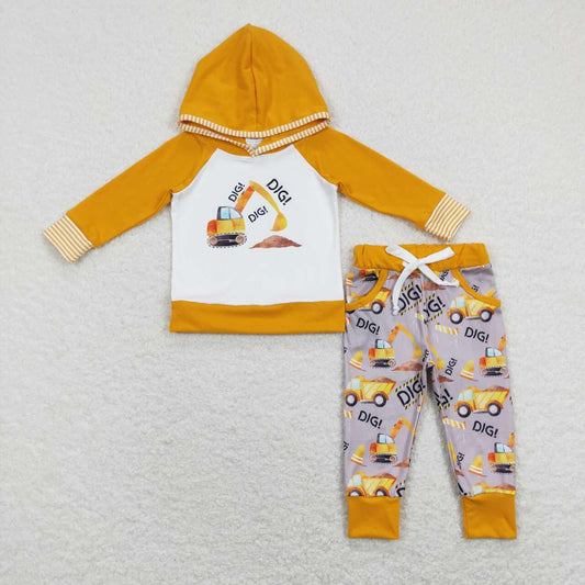 baby boy construction long sleeve outfit