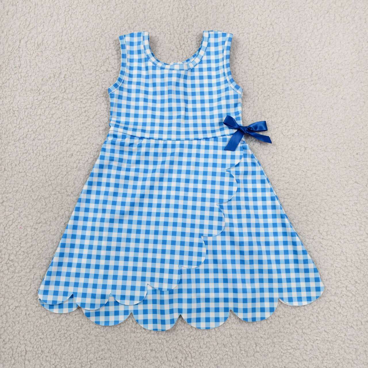 Toddle girls blue plaid design yoga dress