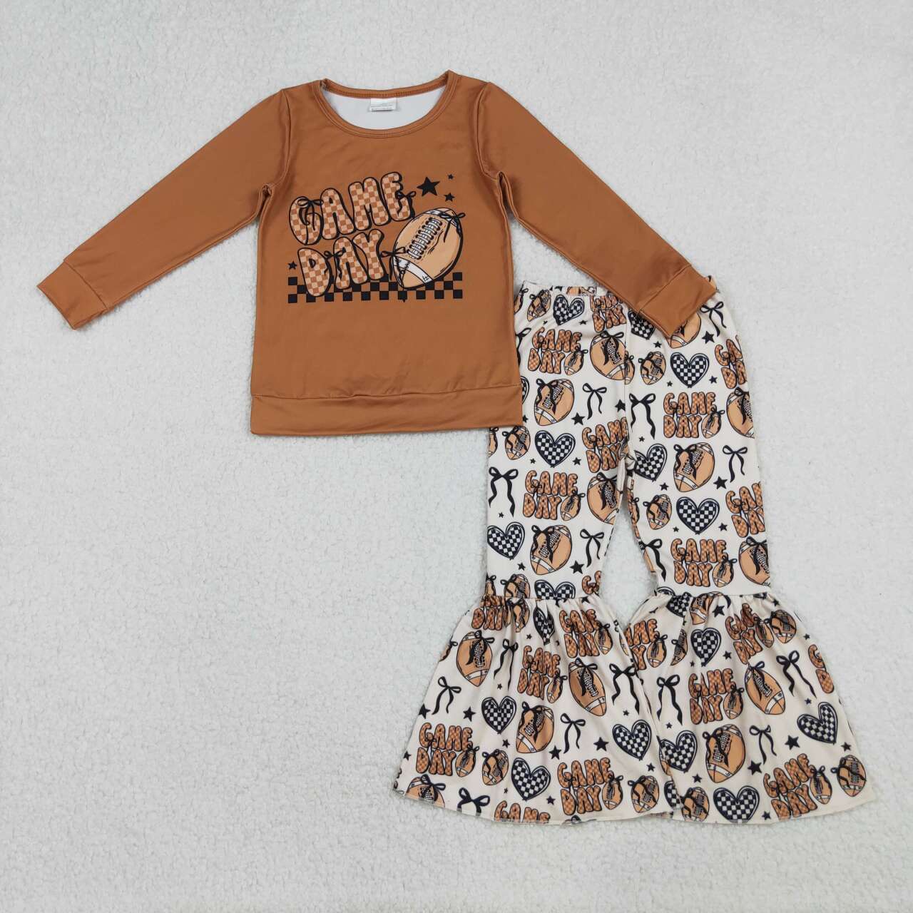 Kids girls game day football matching outfit