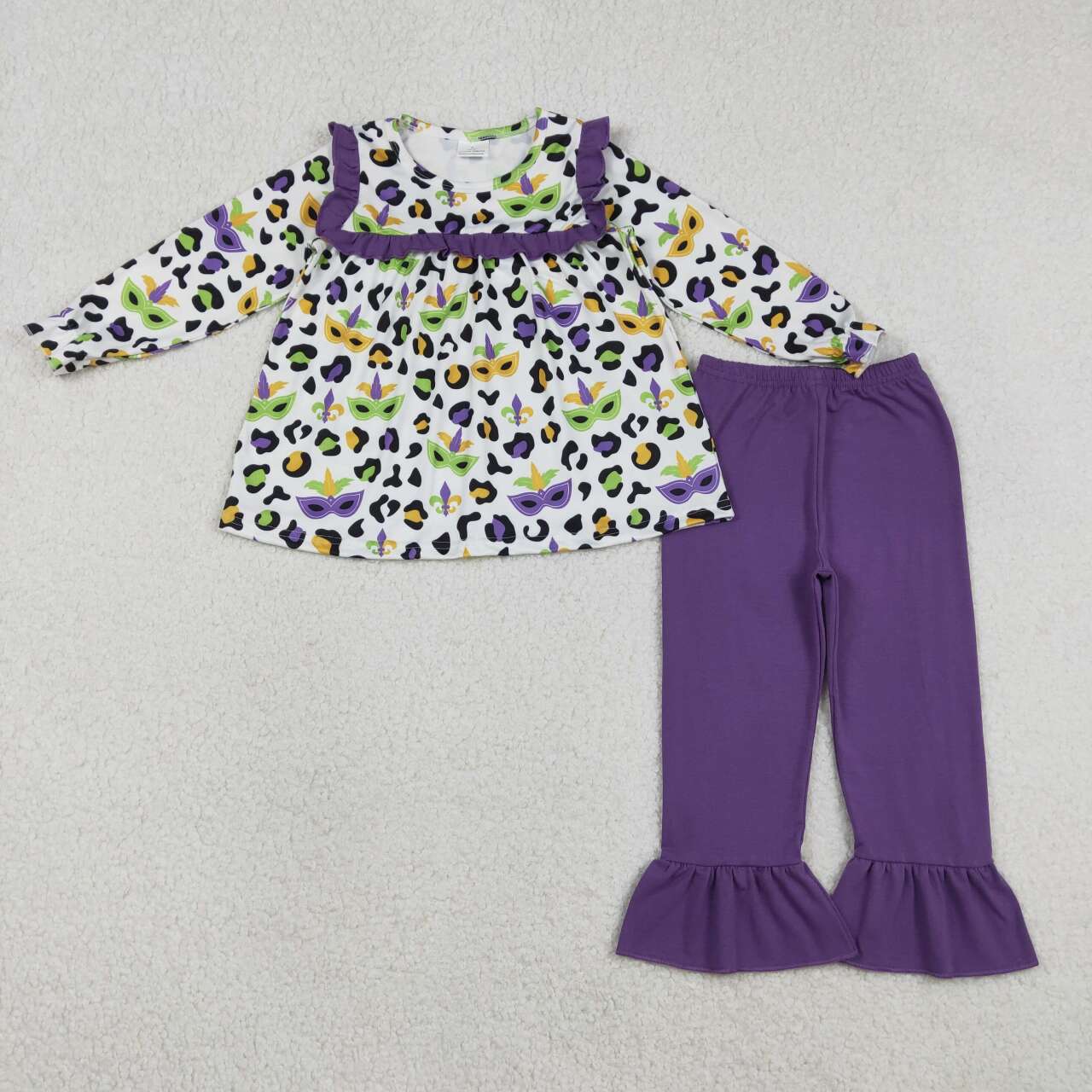 Mardi Gras design girls long sleeve spring fall outfit
