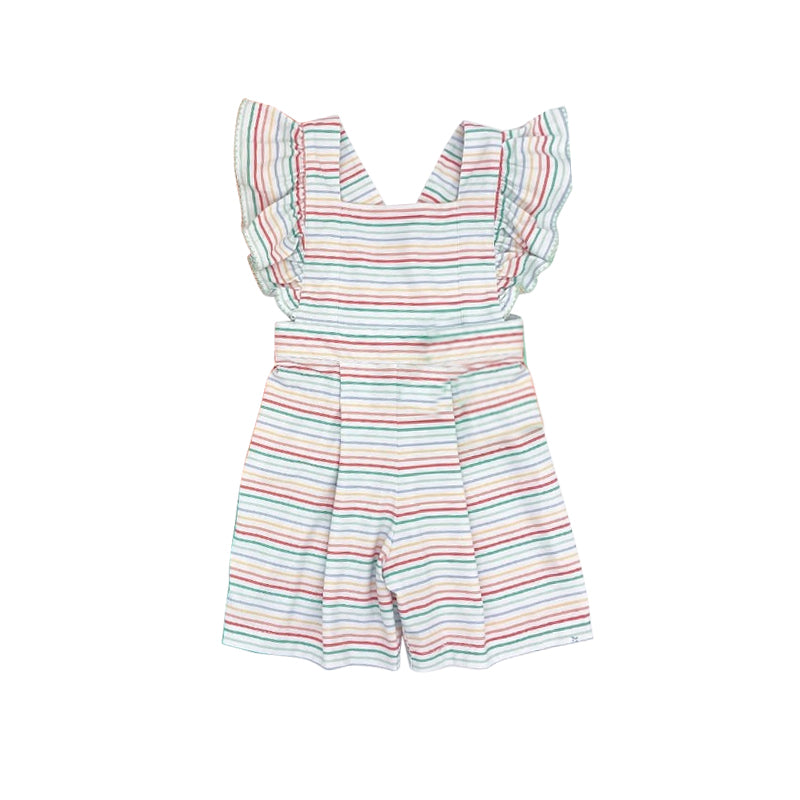 toddlers rainbow stripes summer beach romper preorder