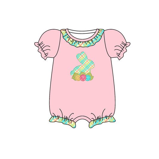 girls Easter flower bunny romper preorder