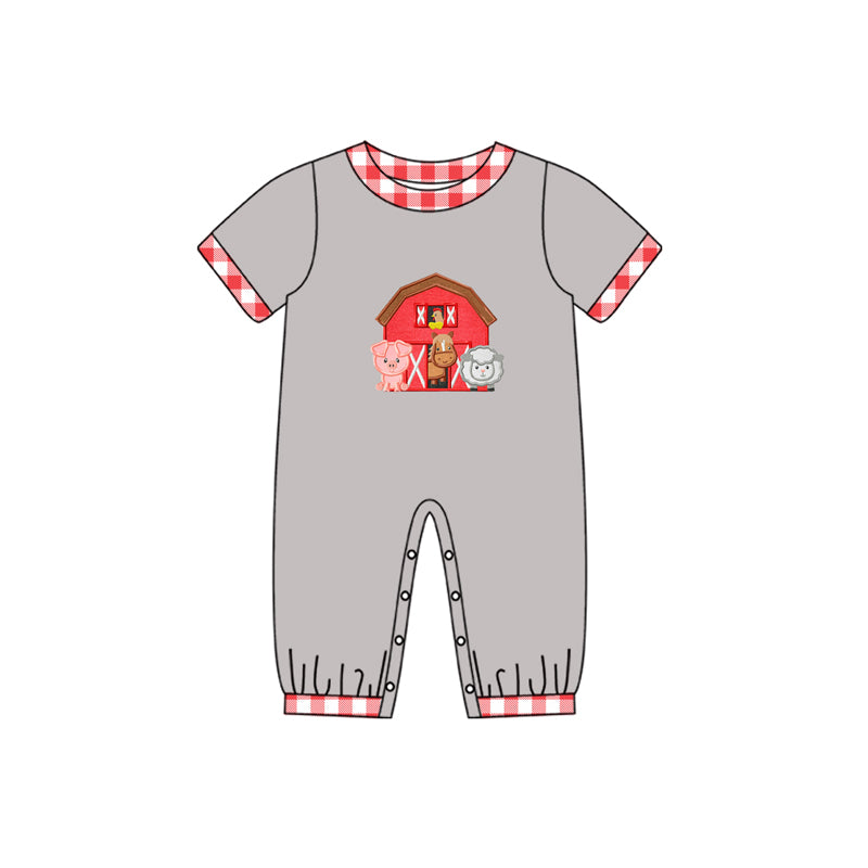 toddle baby boy farm animal romper preorder