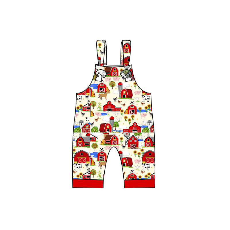 toddle baby boy farm house animal romper preorder