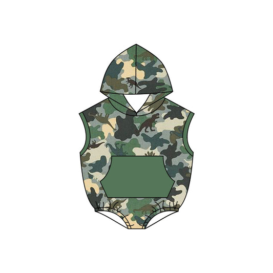 baby boy camo hoodie romper preorder