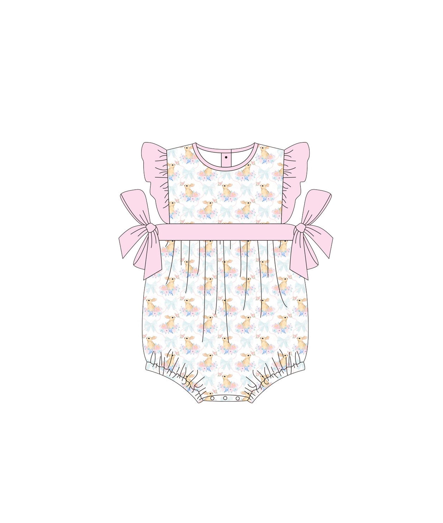 toddle girls Easter bunny floral romper preorder