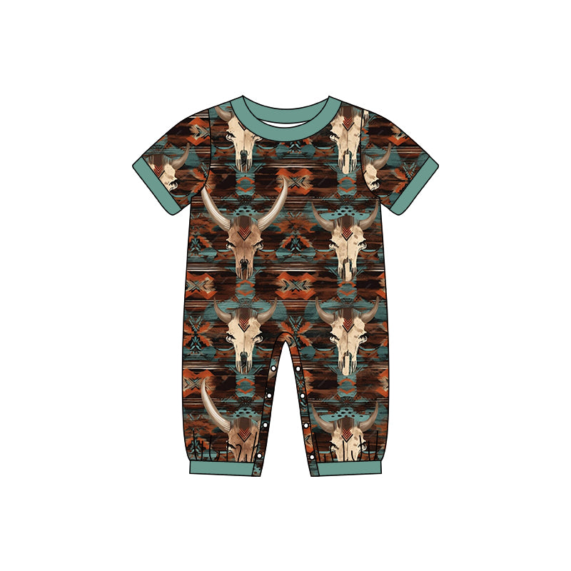 cowboy western cow romper preorder