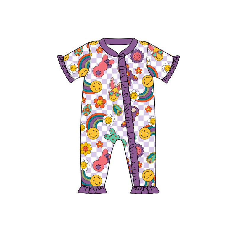 toddle baby girls easter bunny zip romper preorder