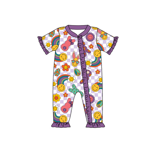 toddle baby girls easter bunny zip romper preorder