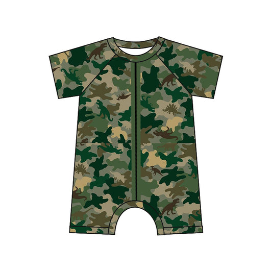 camo dinosaur animal romper preorder